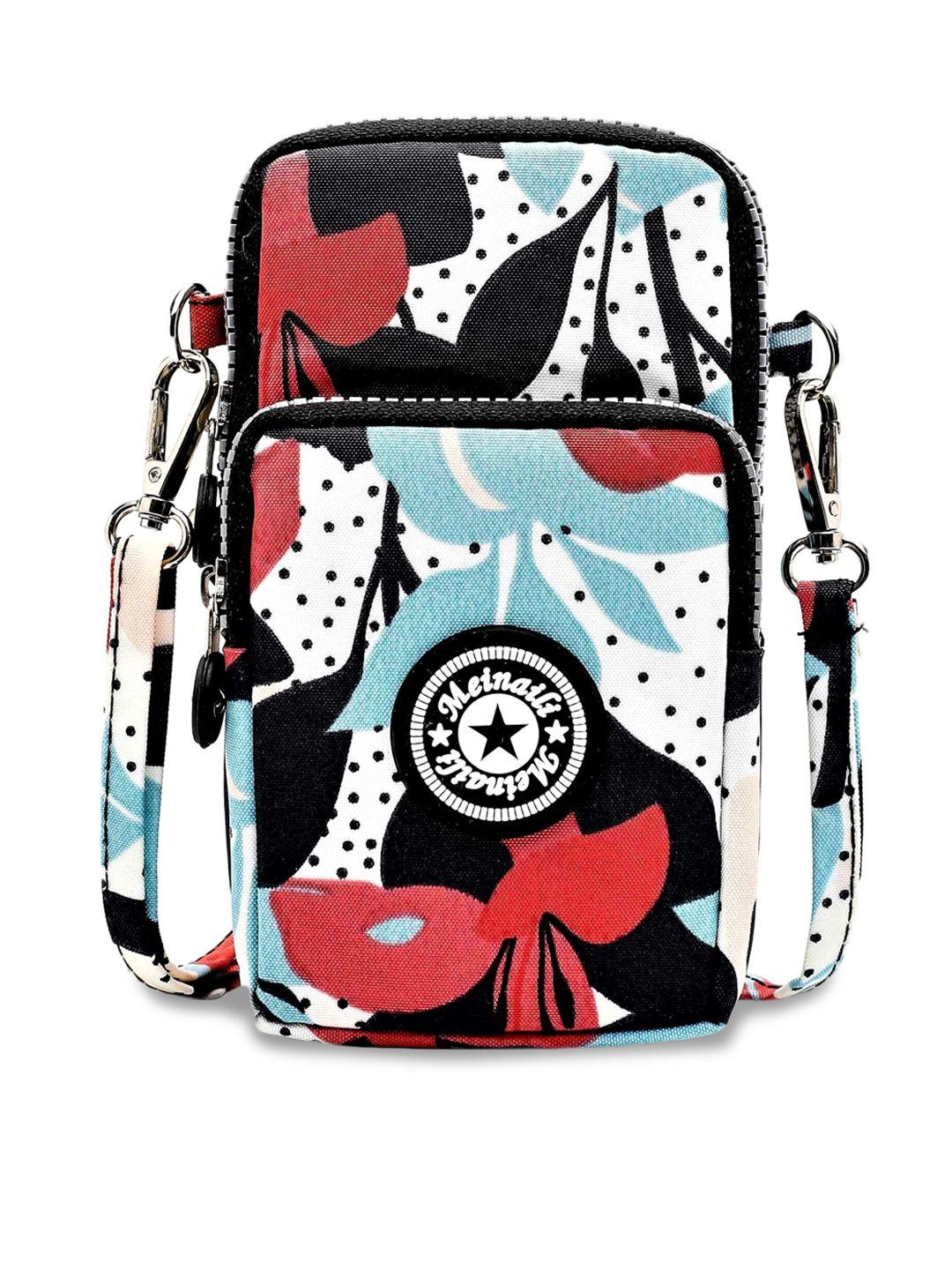 diva dale white & red printed phone holder multi-pockets swagger sling bag