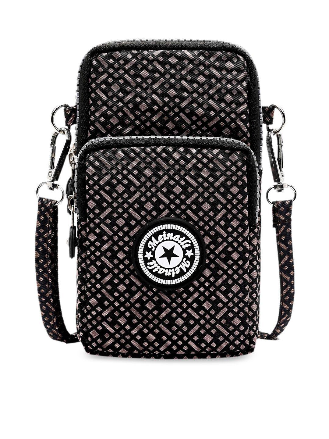 diva dale women black geometric printed water resistant swagger sling bag