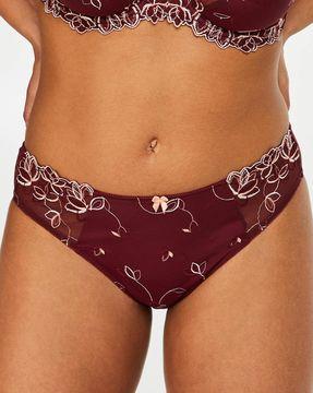 diva embroidered hipster panties with bow