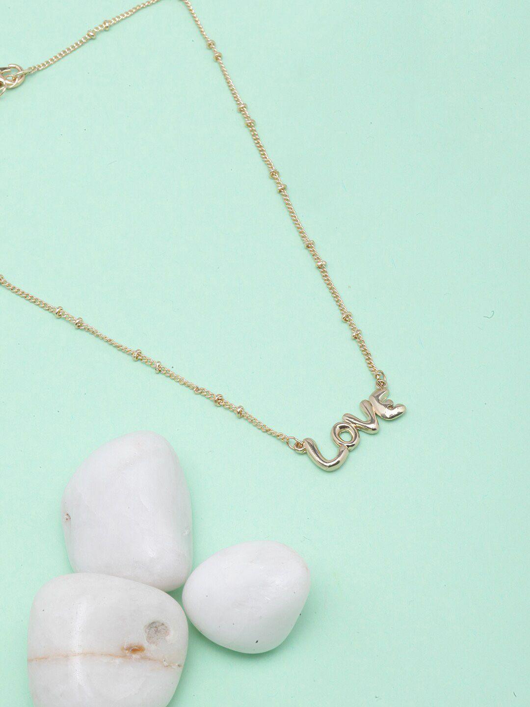 diva walk brass gold-plated alphabet love chain necklace