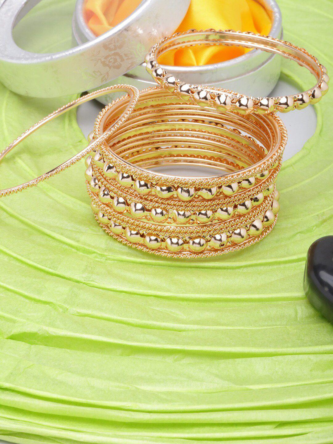 diva walk brass set of 10 gold-plated bangles