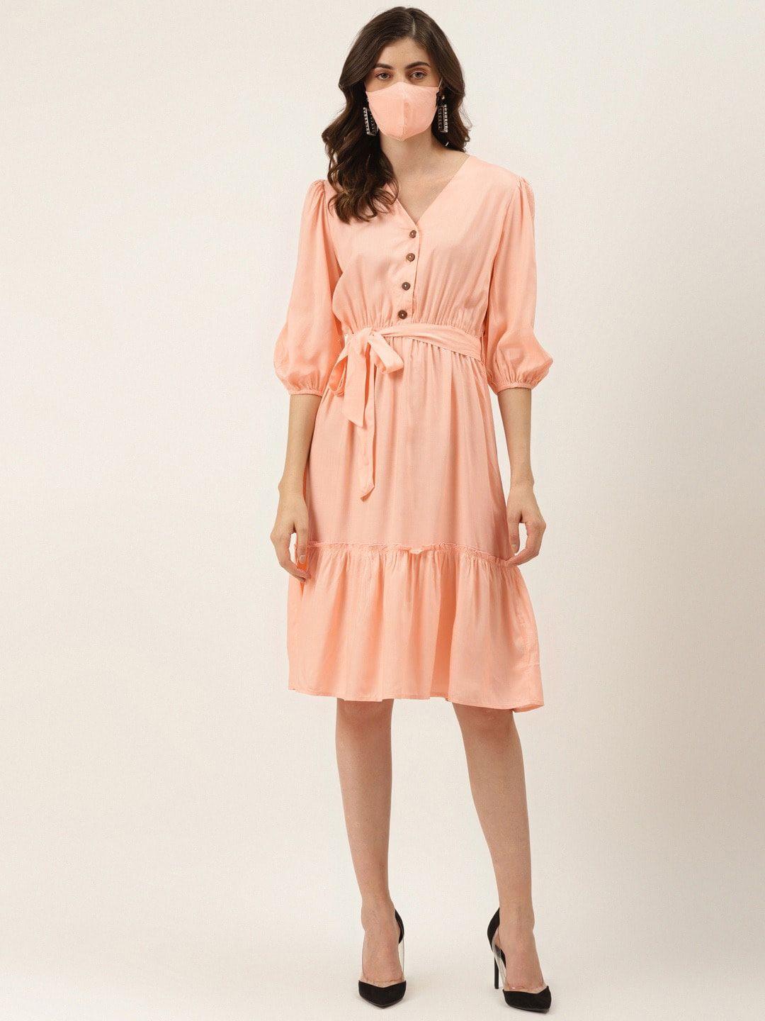 diva walk exclusive peach-coloured dress