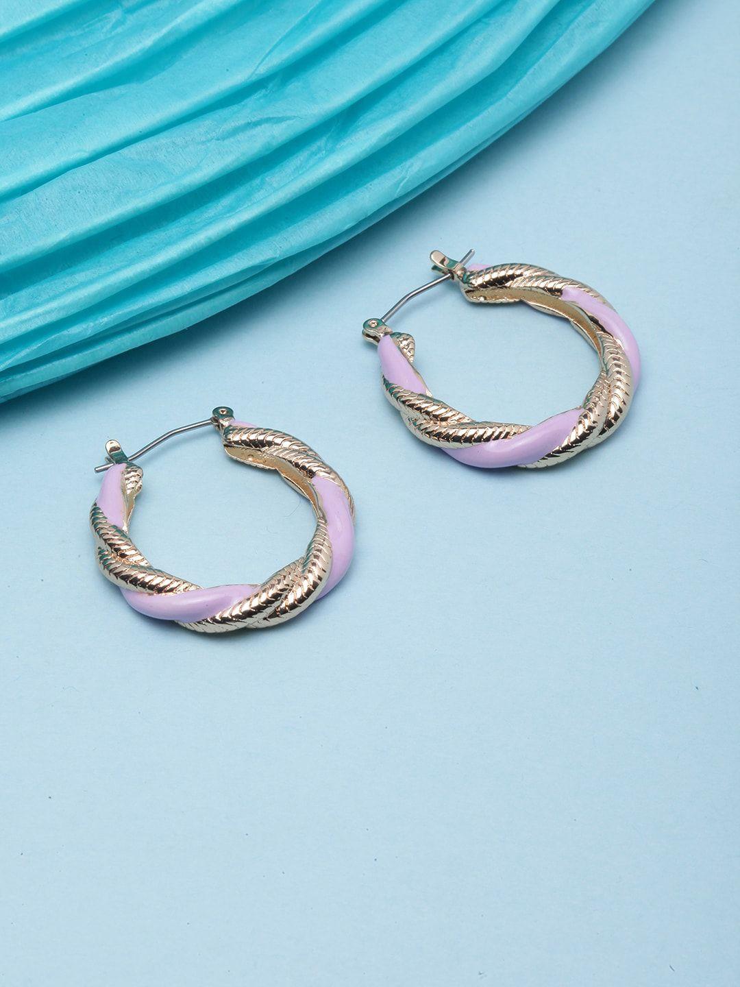 diva walk gold-plated circular enamelled hoop earrings