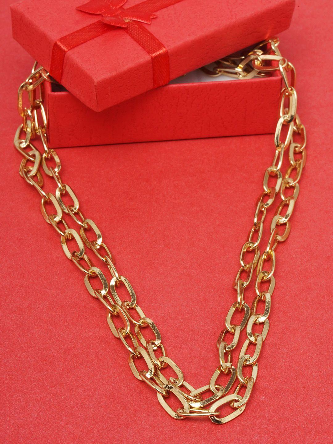diva walk gold-toned brass gold-plated layered necklace