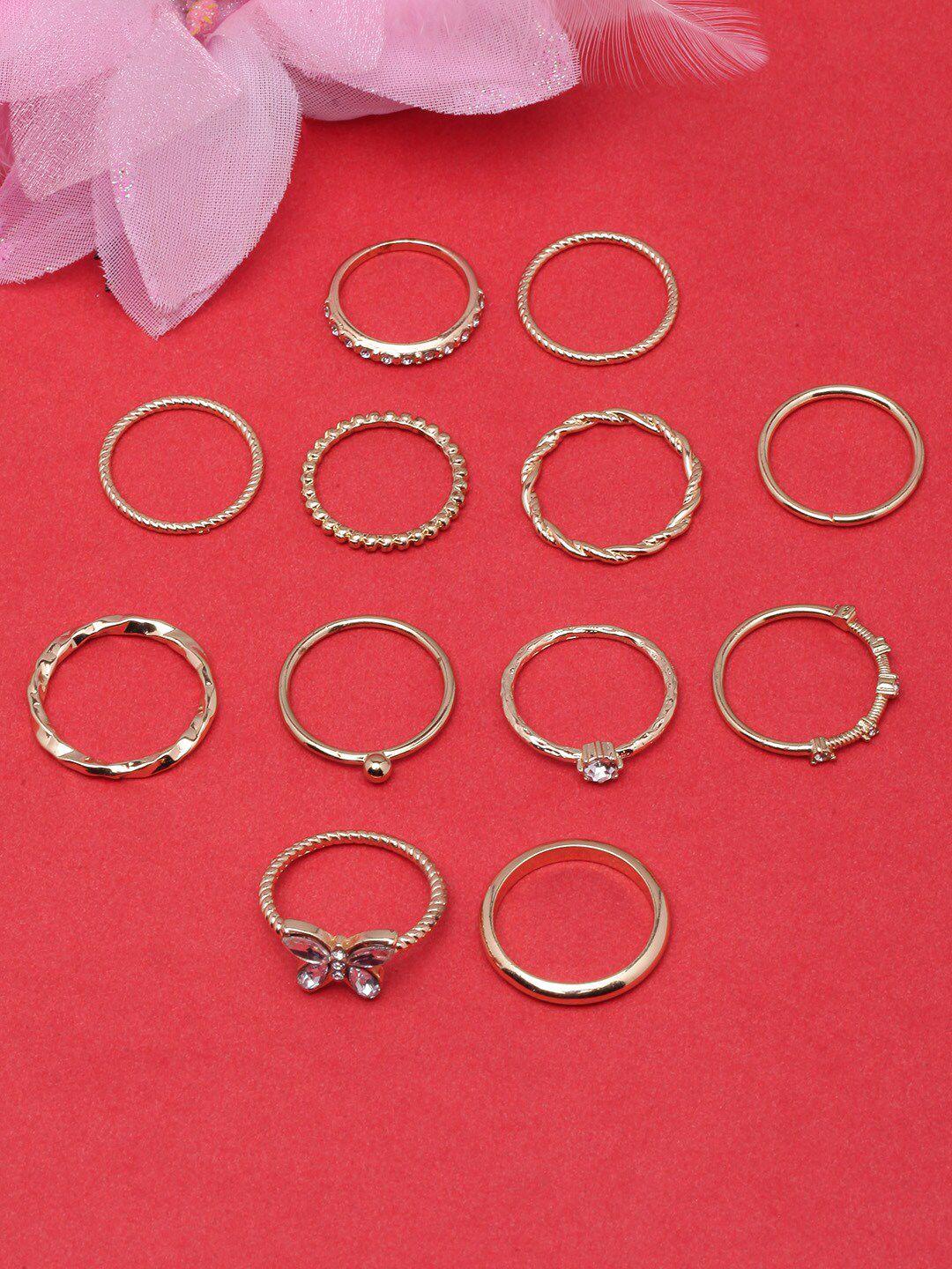 diva walk set of 12 gold-plated rings