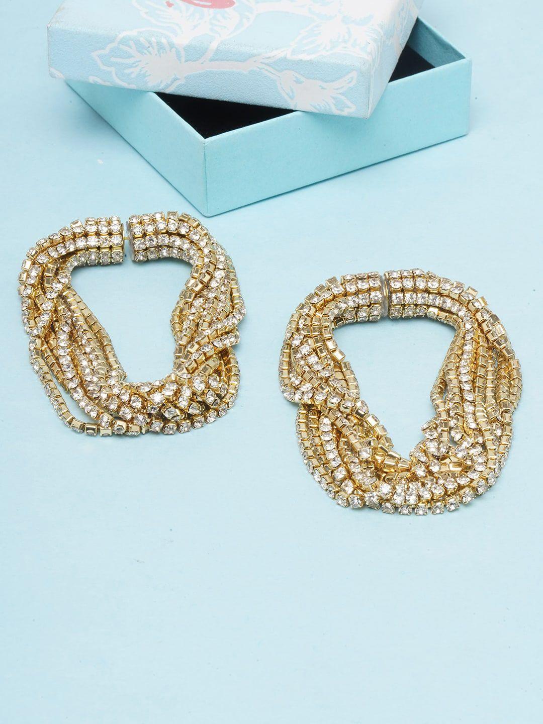 diva walk women gold plated contemporary drop earrings