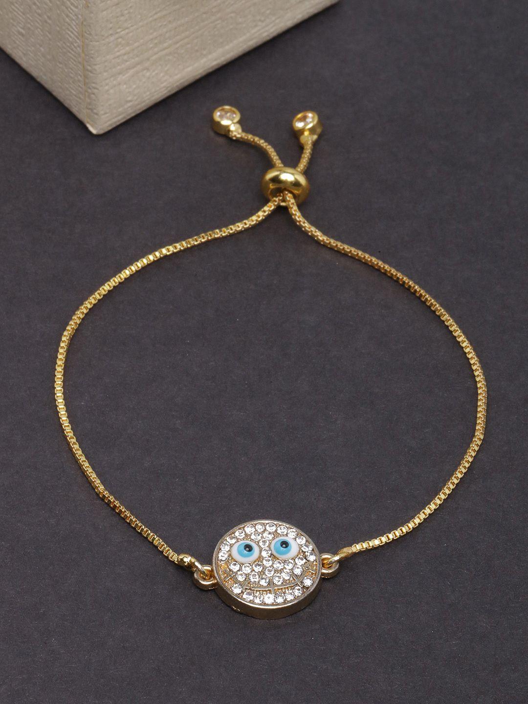 diva walk women gold-toned brass gold-plated charm bracelet