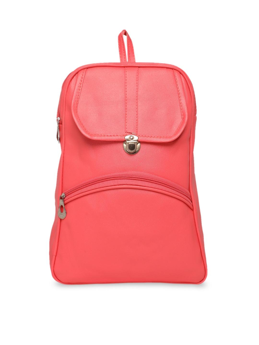 diva walk women pink solid leather backpack