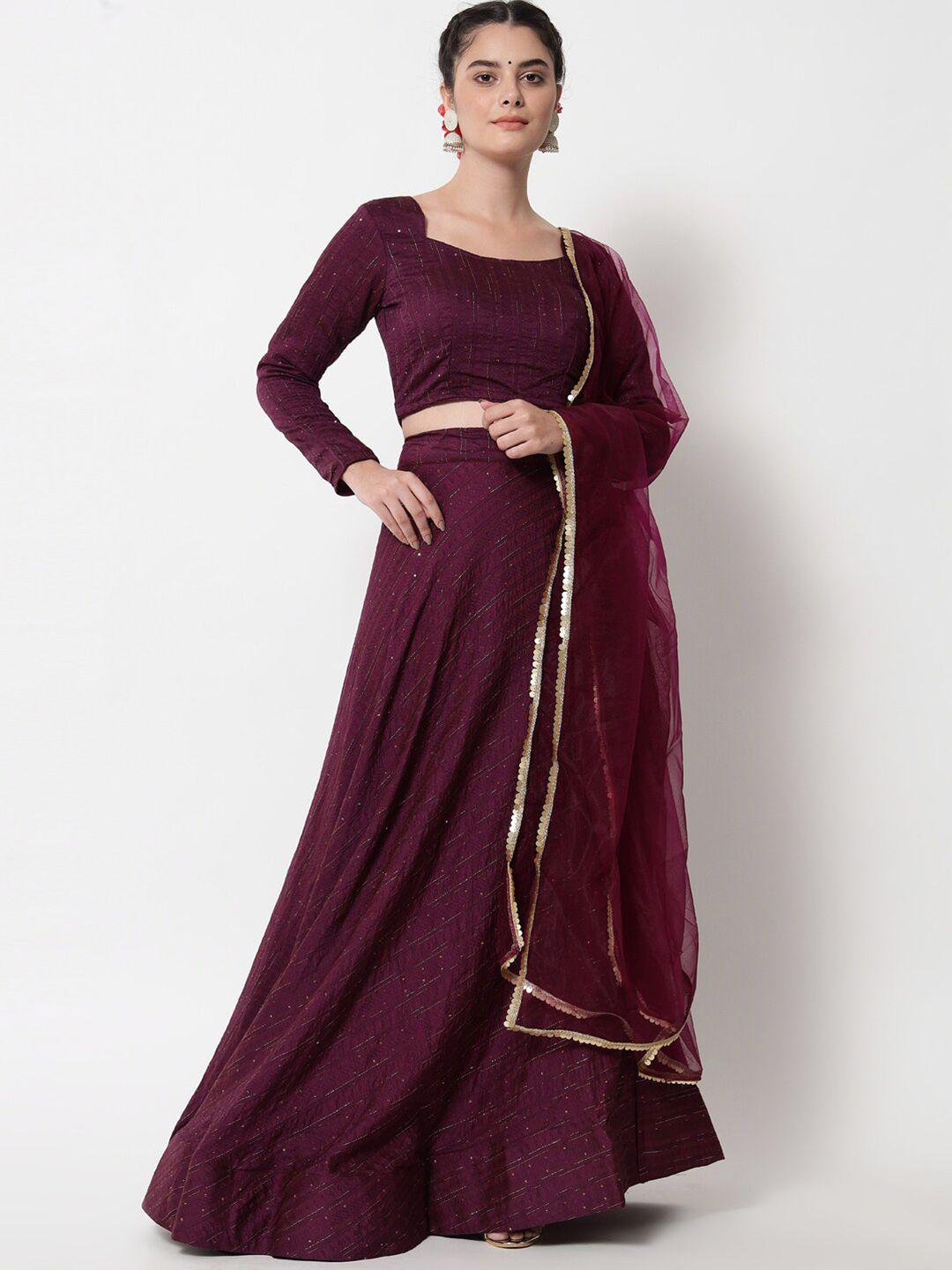 divastri embellished semi-stitched lehenga & unstitched blouse with dupatta