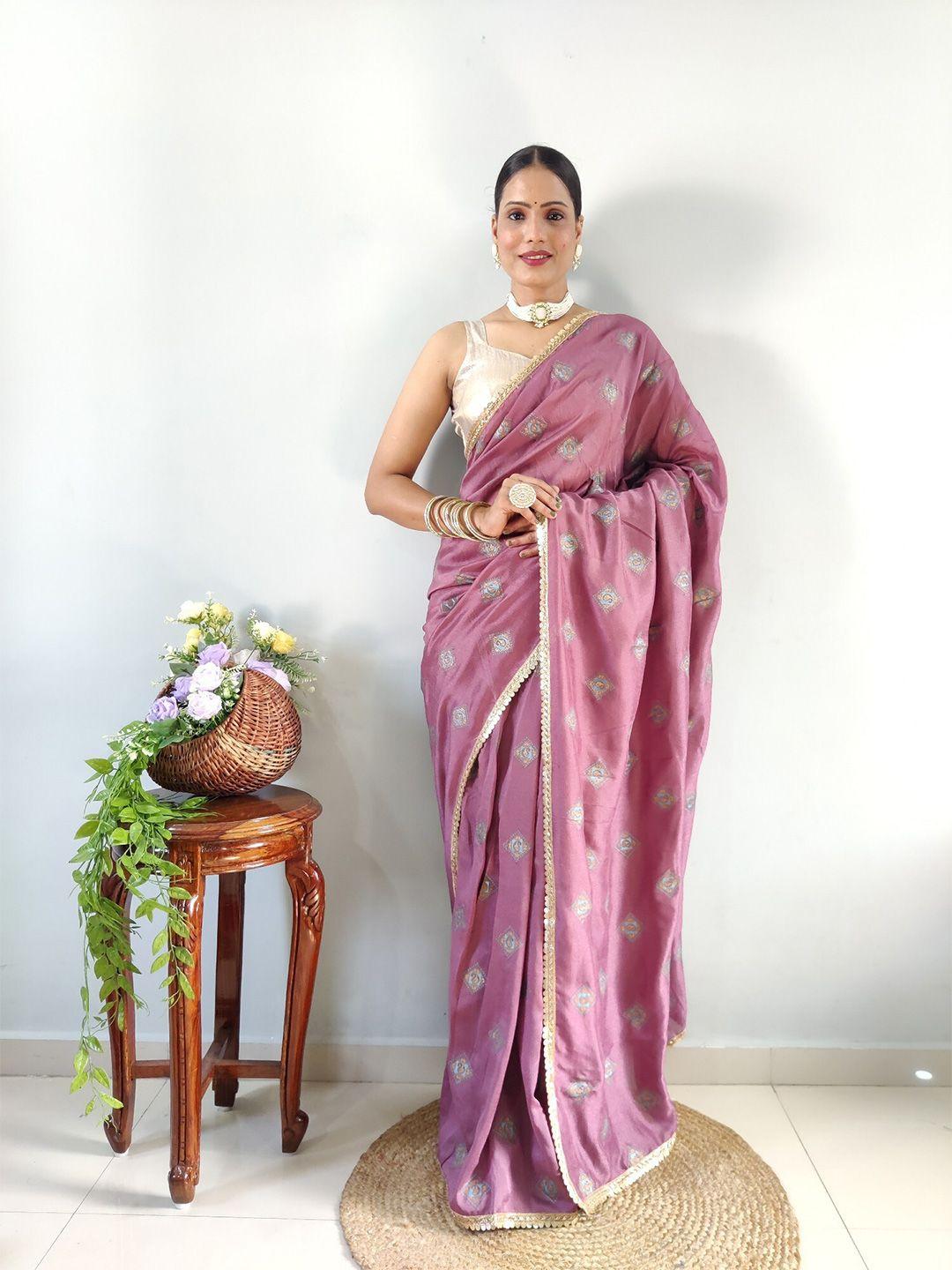 divastri ethnic motifs printed embellished ready to wear saree