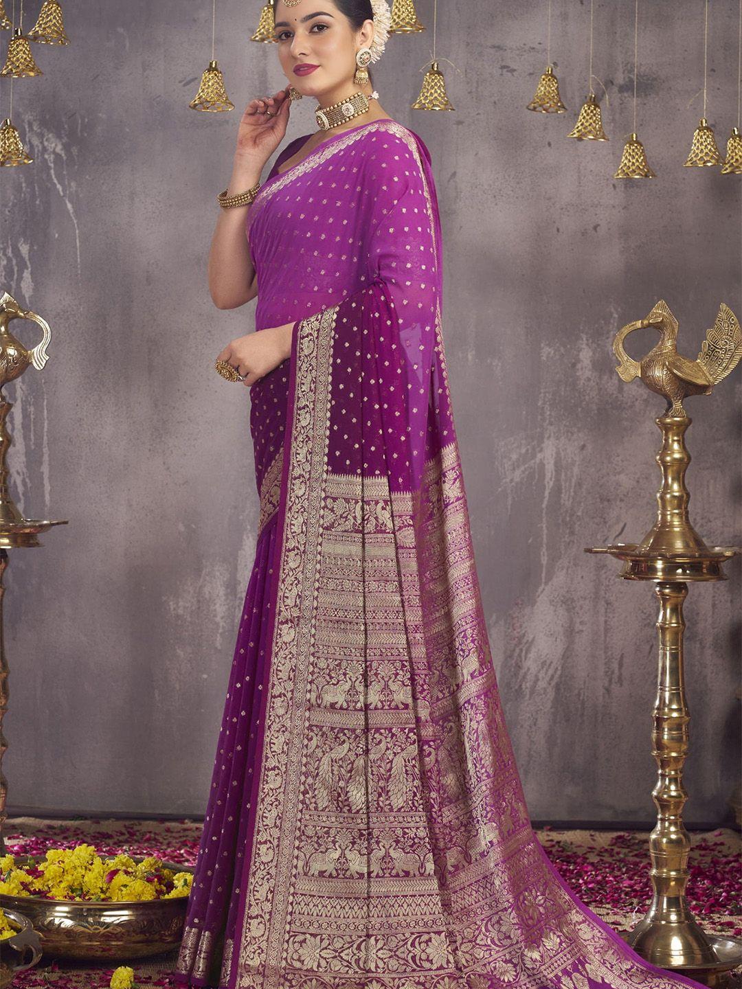 divastri ethnic motifs woven design zari pure georgette banarasi saree
