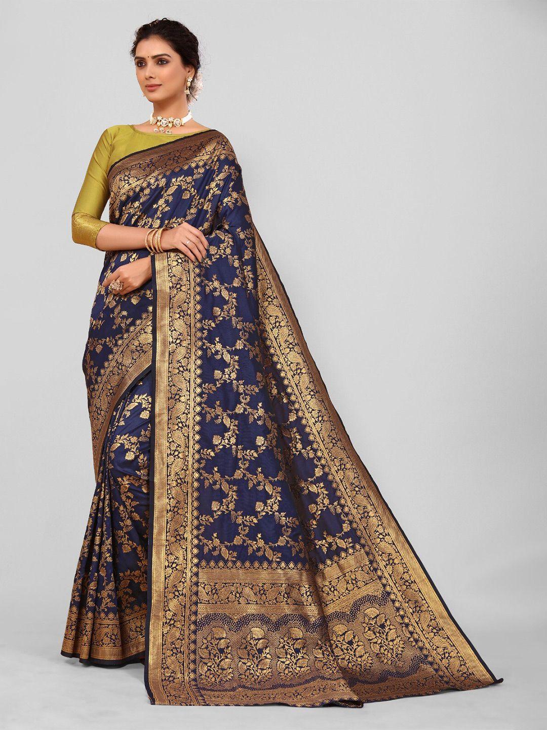 divastri floral woven design zari silk cotton banarasi saree