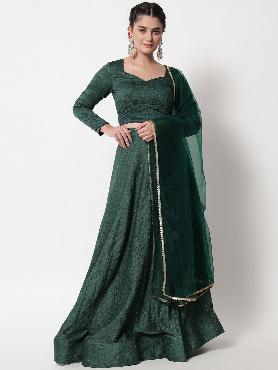 divastri sequinned embellished semi-stitched lehenga & unstitched blouse with dupatta
