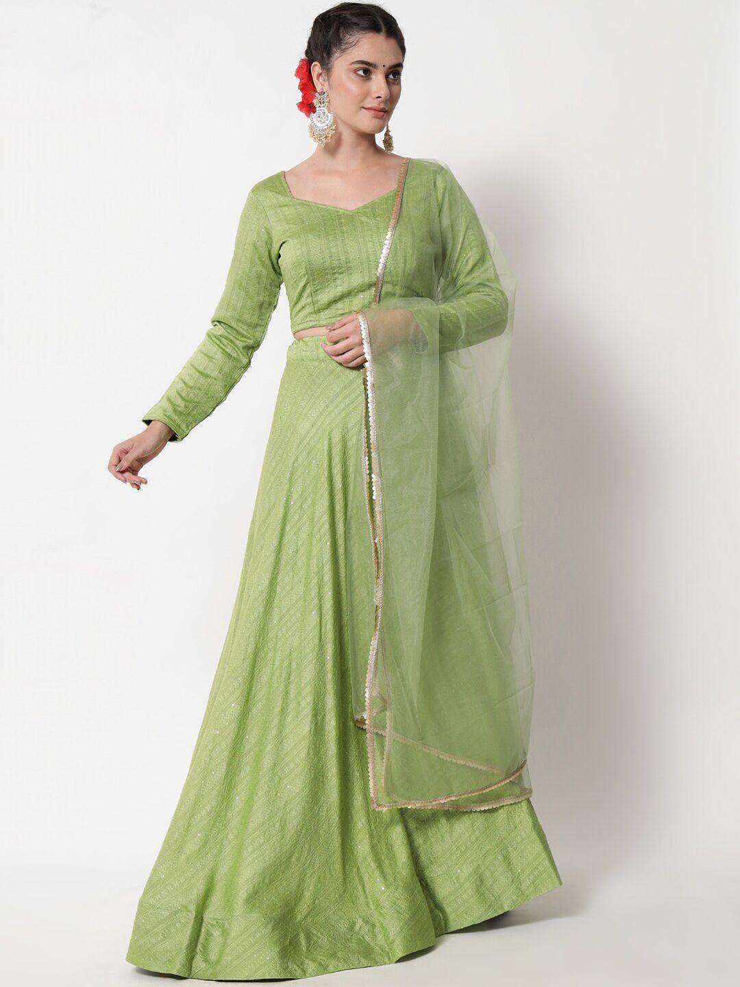 divastri sequinned embellished semi-stitched lehenga & unstitched blouse with dupatta
