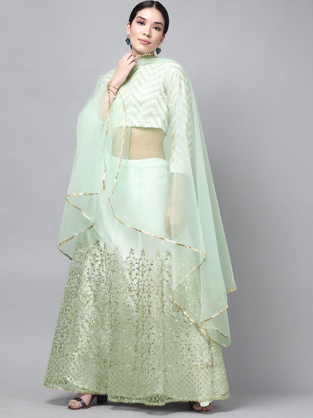 divastri blue semi-stitched lehenga & unstitched blouse with dupatta