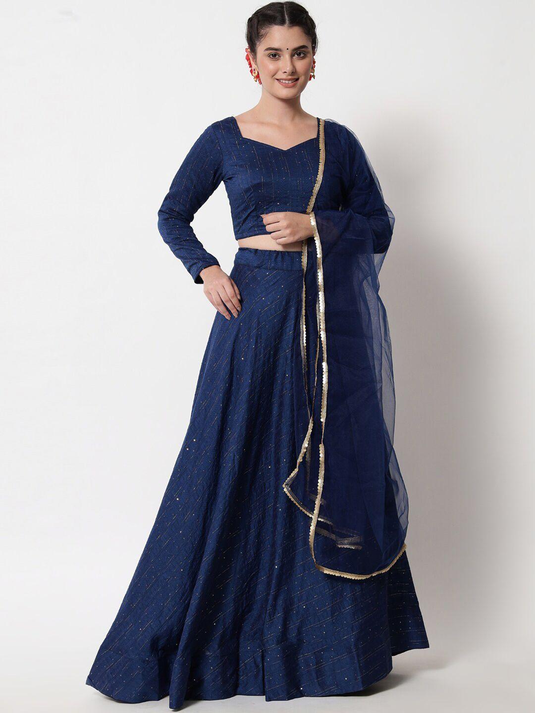 divastri embellished semi-stitched lehenga & unstitched blouse with dupatta