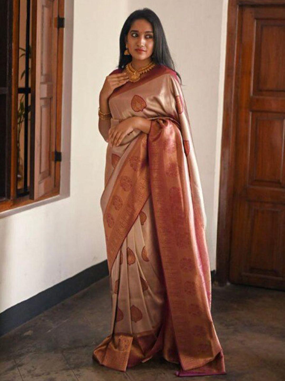 divastri ethnic motif woven design kanjeevaram pure silk zari saree