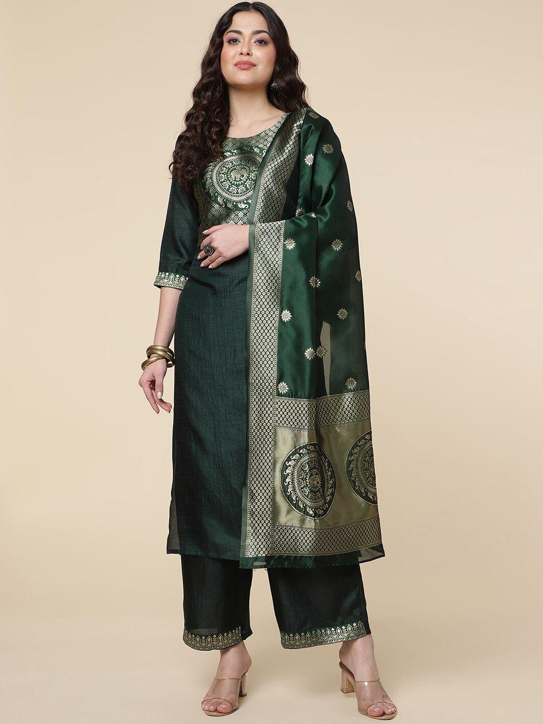 divastri ethnic motifs printed regular kurta with palazzos & dupatta