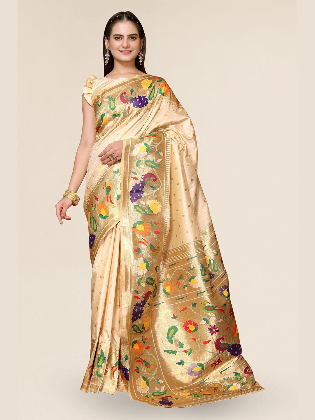 divastri ethnic motifs woven design zari paithani saree