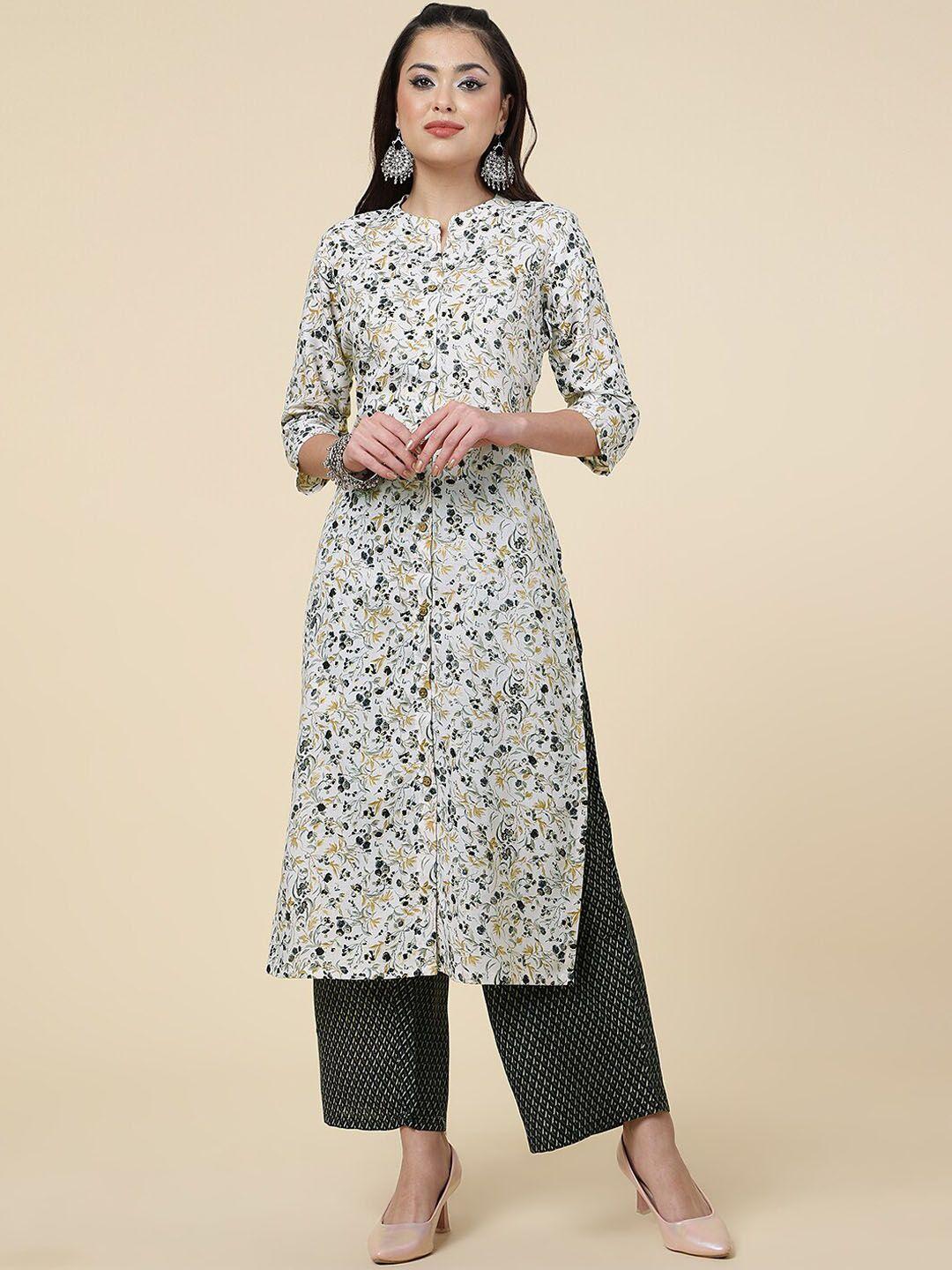 divastri floral printed regular kurta with palazzos & dupatta