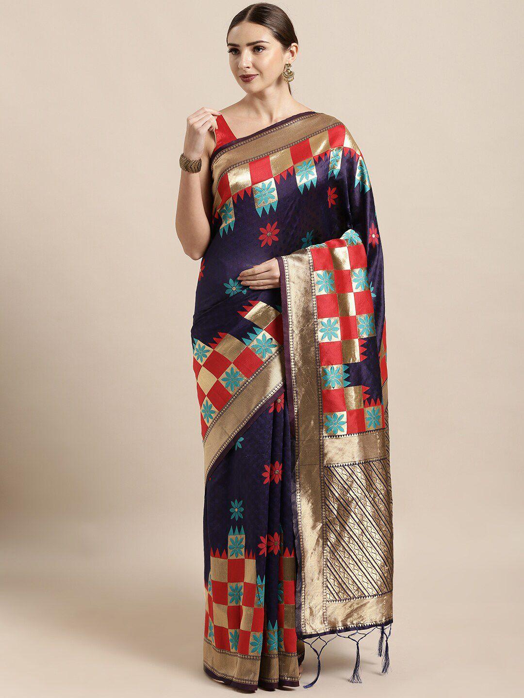 divastri floral woven design zari banarasi saree