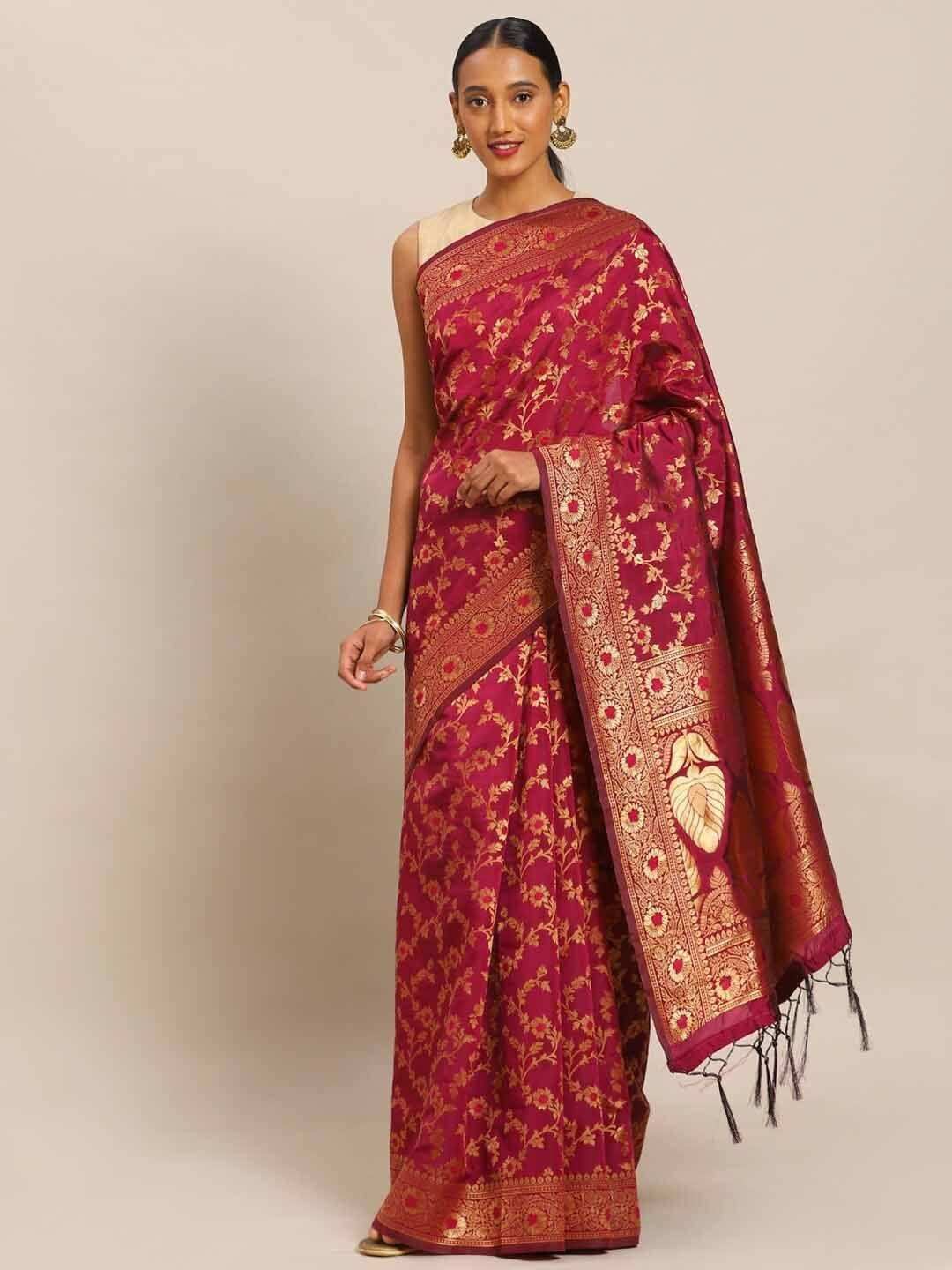 divastri floral woven design zari banarasi saree
