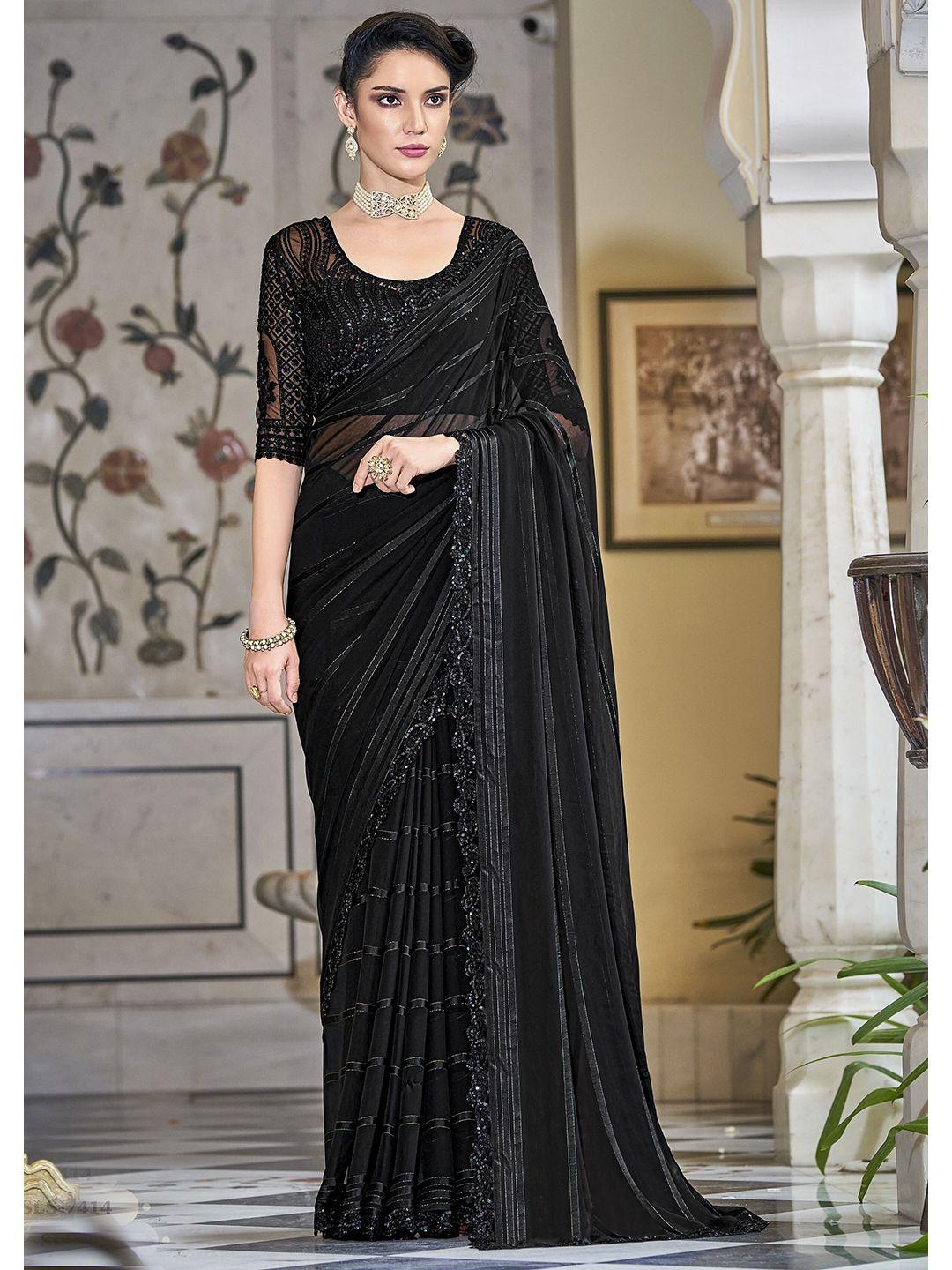 divastri striped sequined pure silk saree