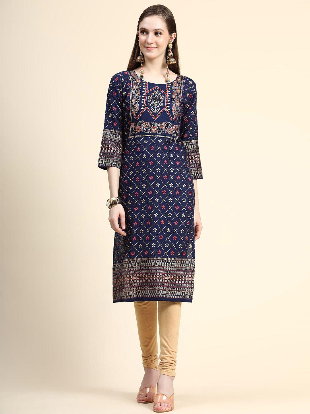 divastri women ethnic motifs printed straight kurta