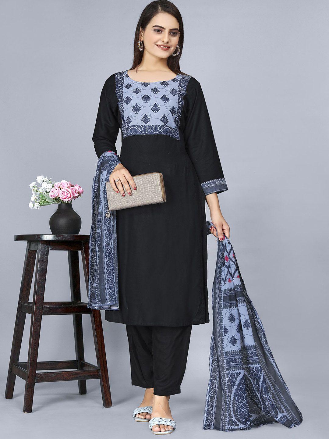 divastri women floral yoke design regular kurta with palazzos & with dupatta