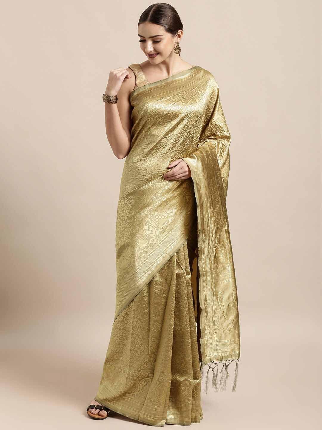 divastri woven design zari detailed silk blend saree