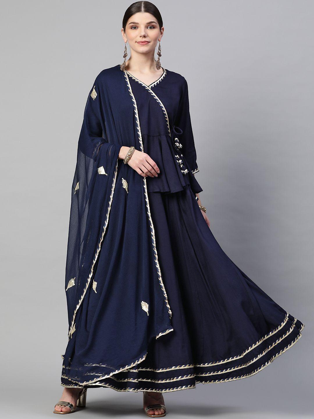 divena blue ready to wear lehenga & blouse with dupatta