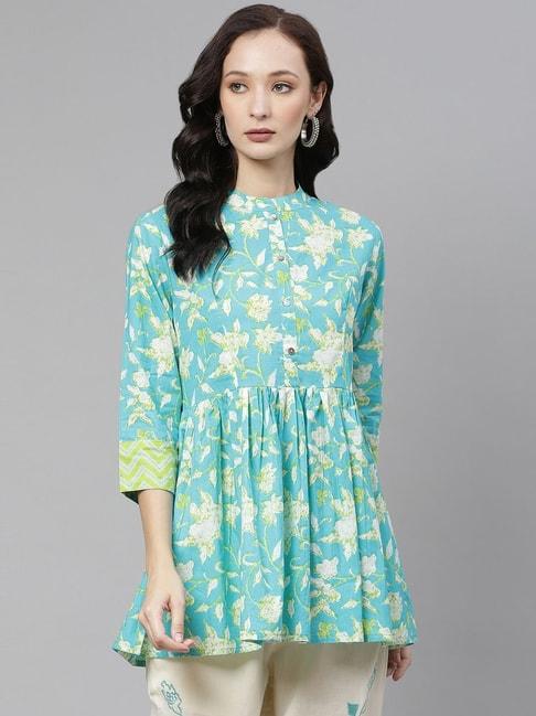 divena-turquoise-cotton-printed-tunic