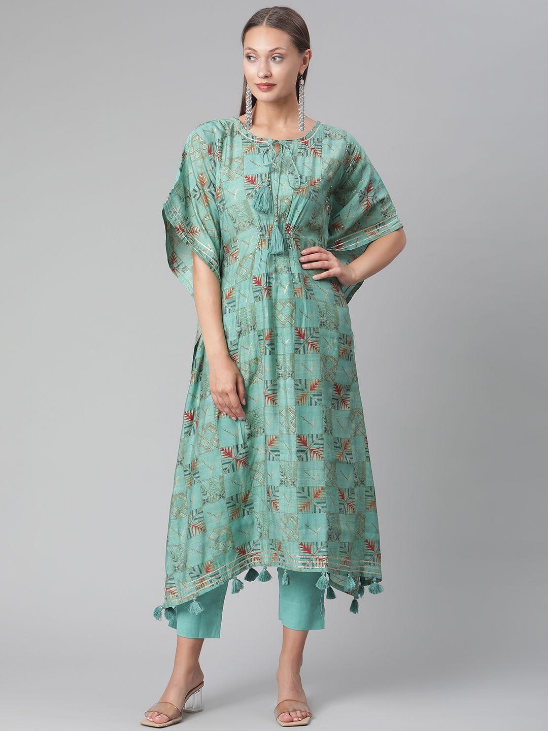 divena abstract viscose rayon kurta set