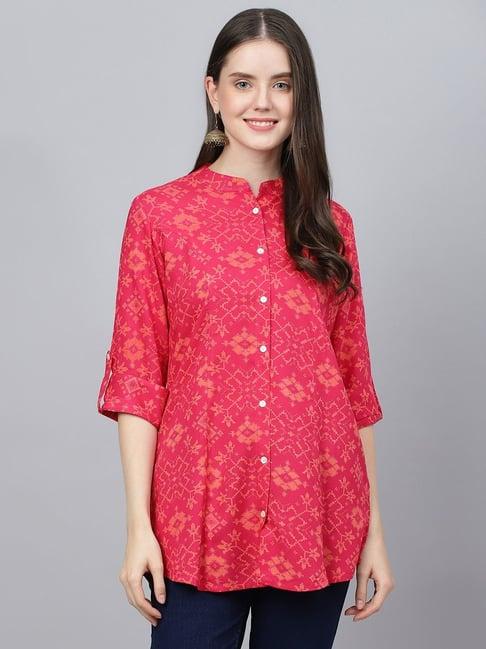 divena coral printed shirt