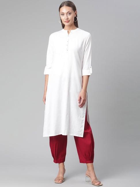 divena white straight kurta