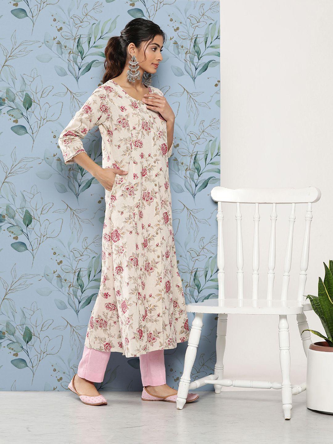 divena women floral printed cotton kurta