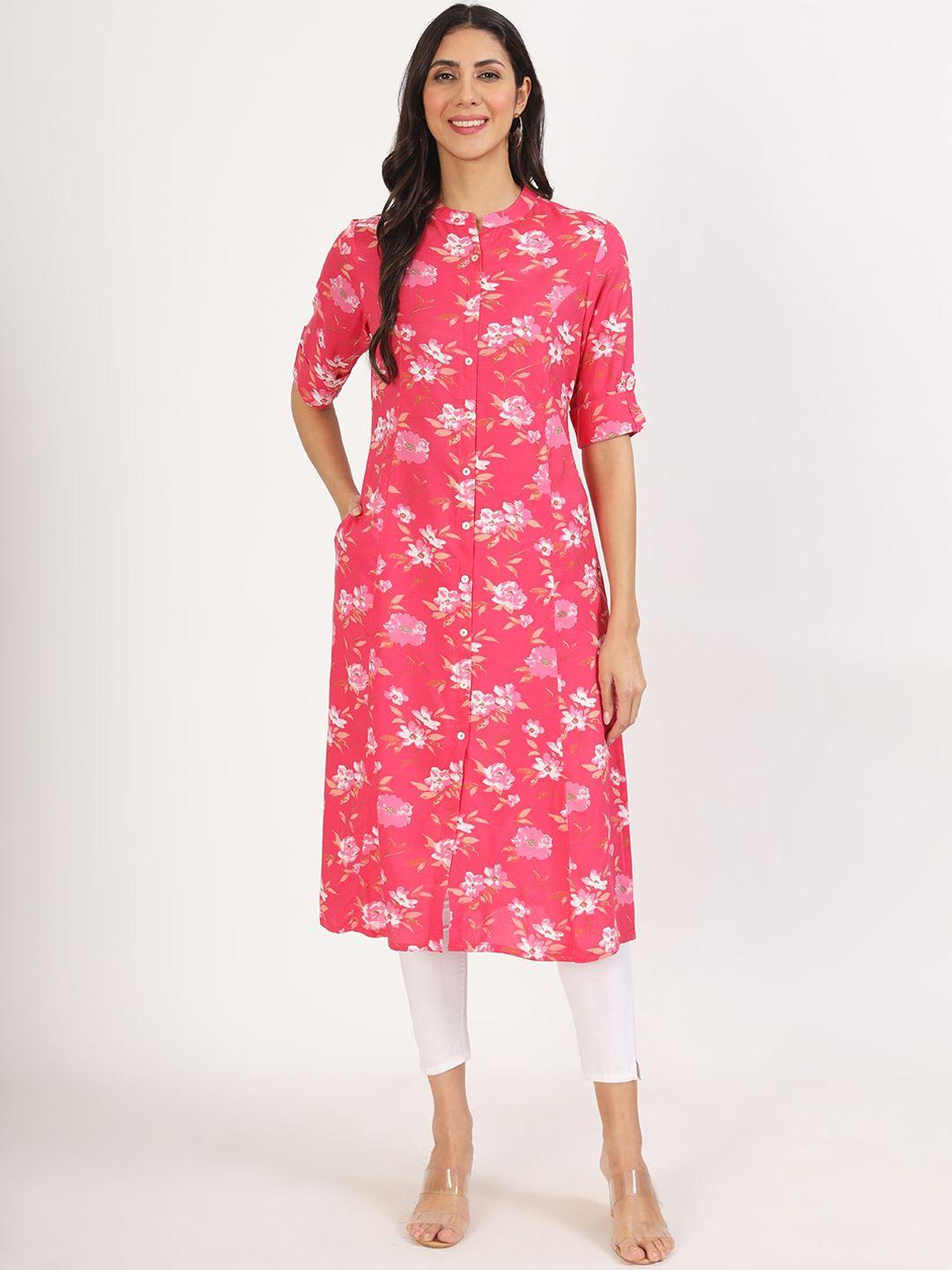 divena women floral printed keyhole neck sequinned kurta