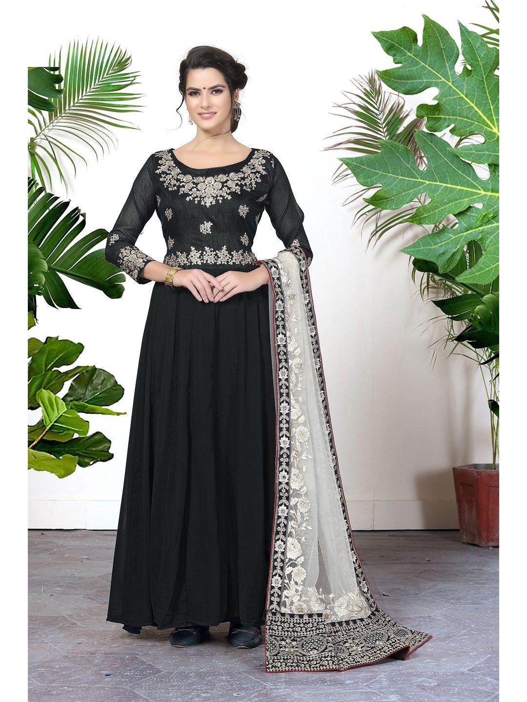 divine international trading co black & white embroidered unstitched dress material