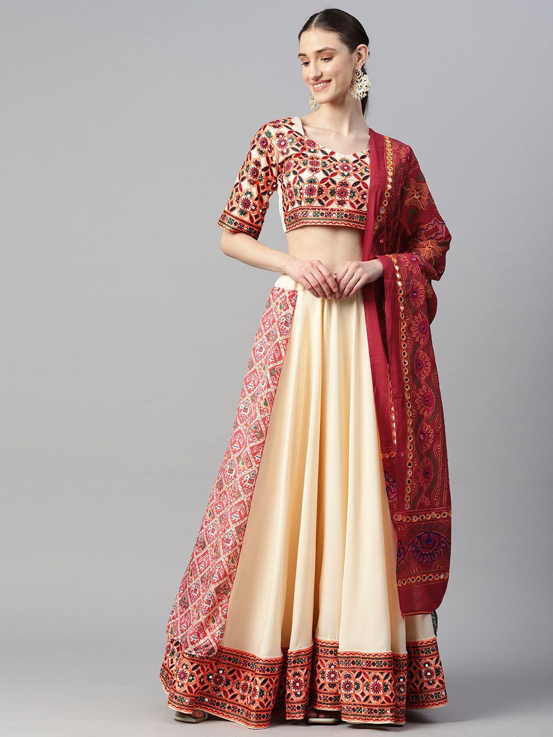 divine international trading co embroidered thread work unstitched lehenga & blouse