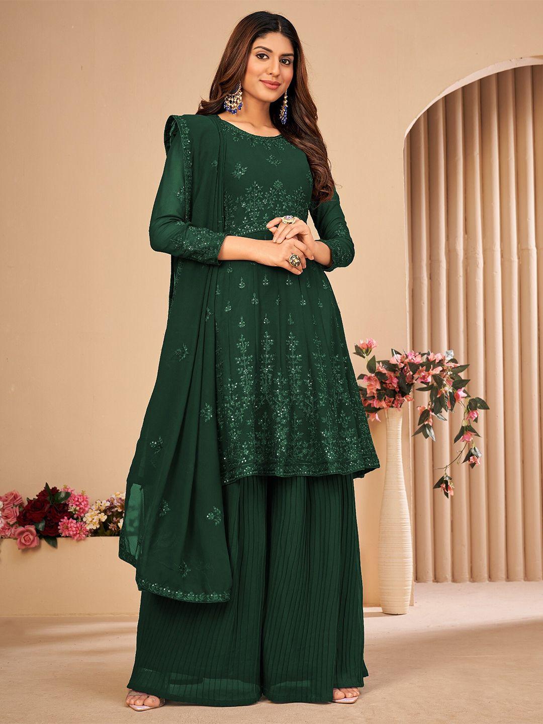 divine international trading co green embroidered unstitched dress material