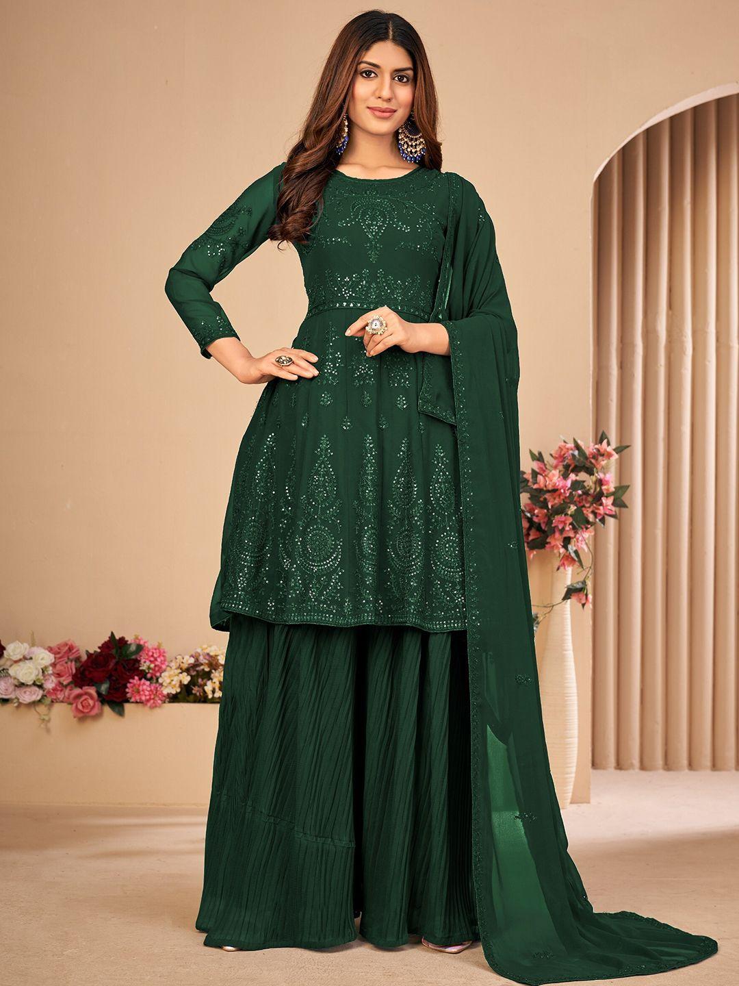 divine international trading co green embroidered unstitched dress material