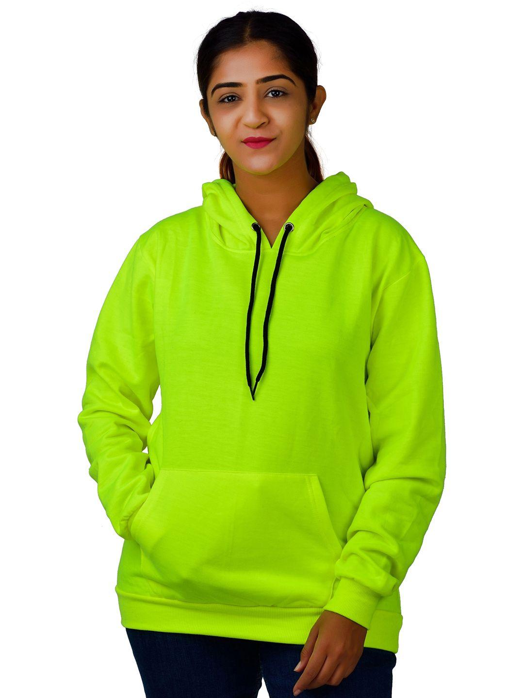 divra clothing unisex fluorescent green hooded sweatshirt