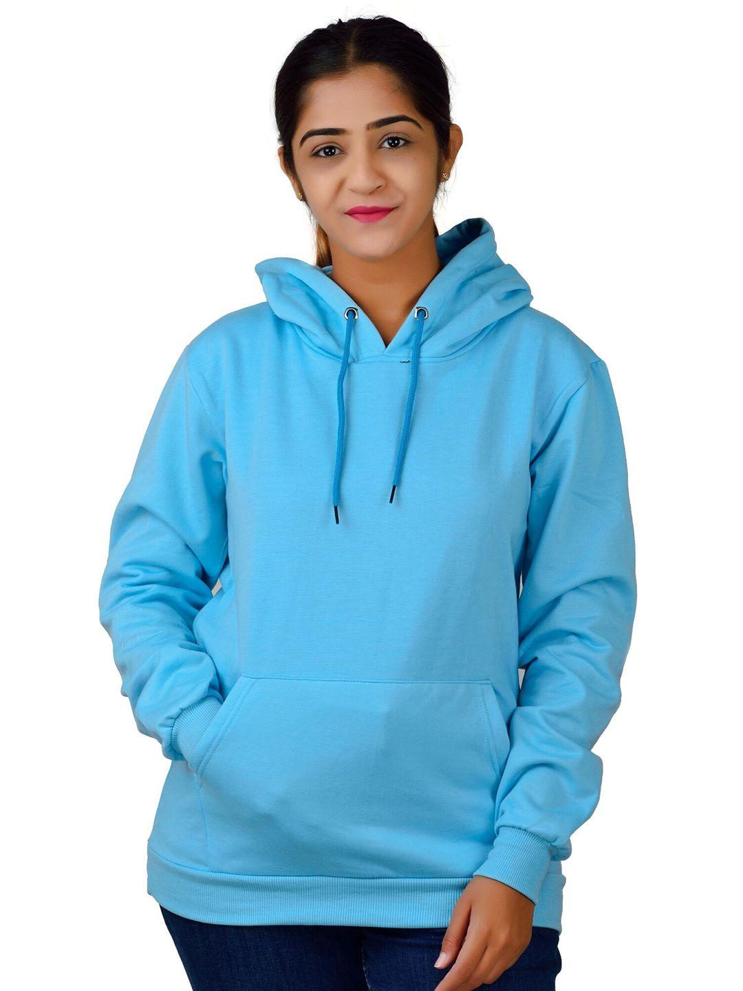 divra clothing unisex turquoise blue hooded sweatshirt