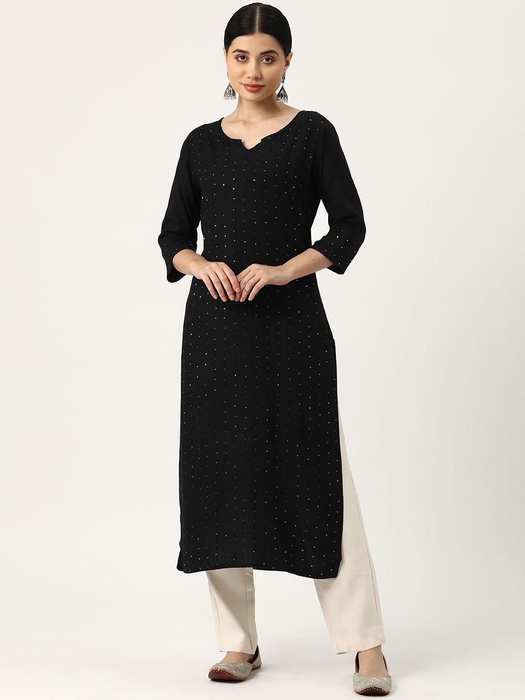 divyank embroidered sequinned kurta