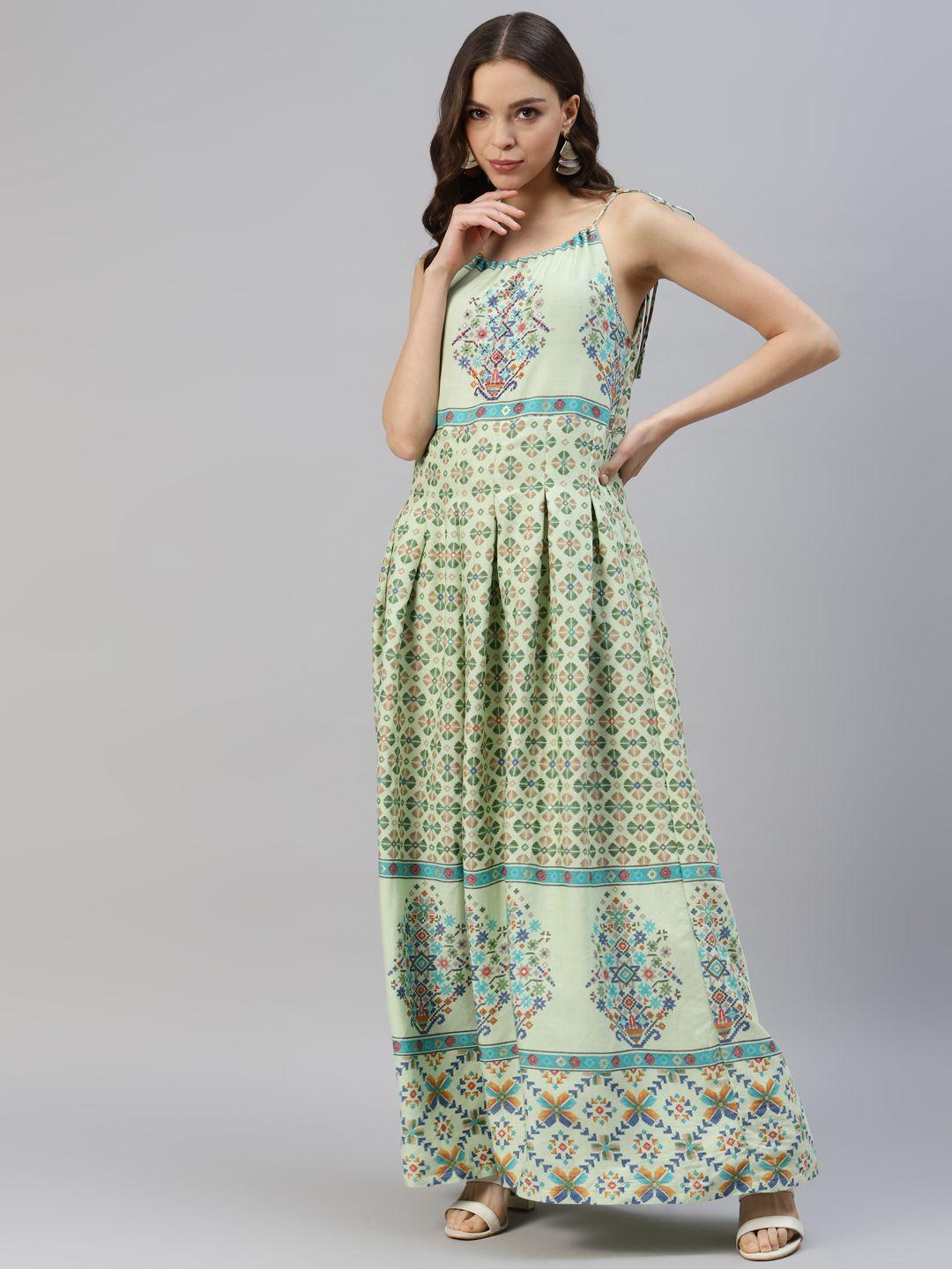 divyank ethnic motifs printed a-line maxi dress