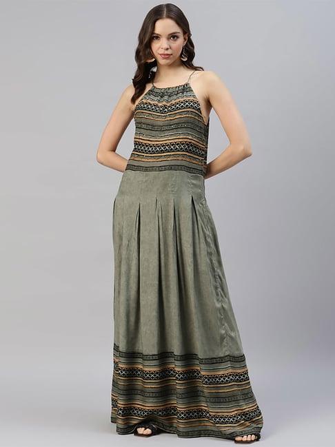 divyank grey printed maxi dress