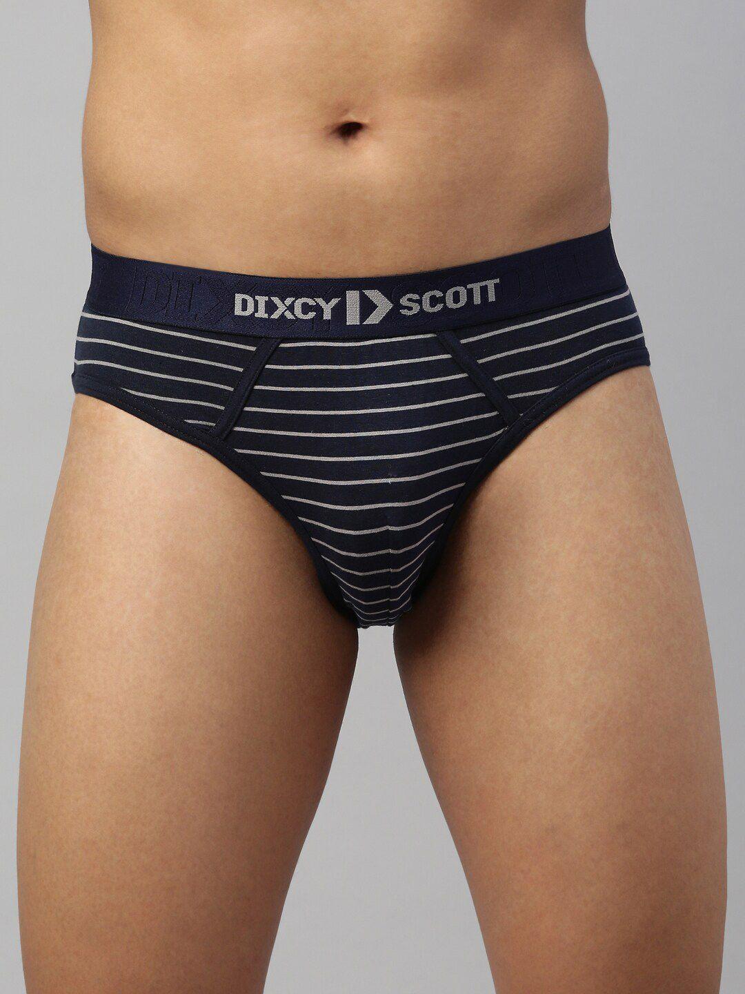 dixcy-scott-maximus-men-navy-blue-&-grey-striped-pure-cotton-basic-briefs