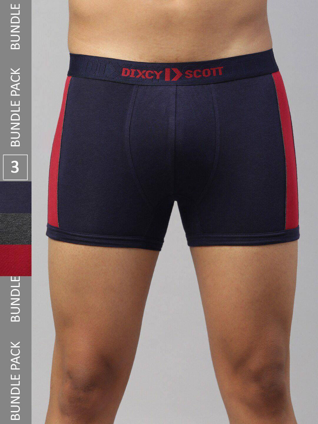 dixcy scott maximus men pack of 3 assorted cotton anti-microbial trunks