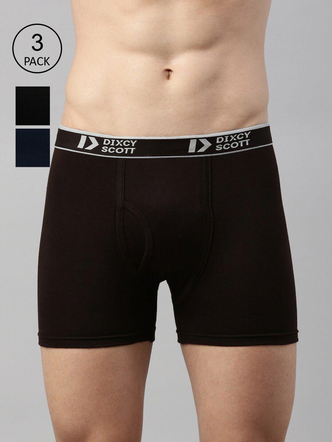 dixcy scott men pack of 3 solid cotton trunk dso-cross trunk-p3