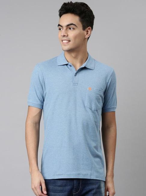 dixcy scott maximus blue cotton regular fit polo t-shirt